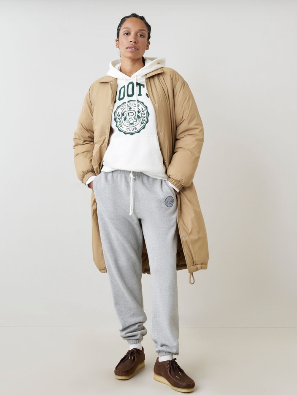 Roots Canada Women's Coaches Trench Coat in Black Olive
